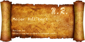 Meier Róbert névjegykártya